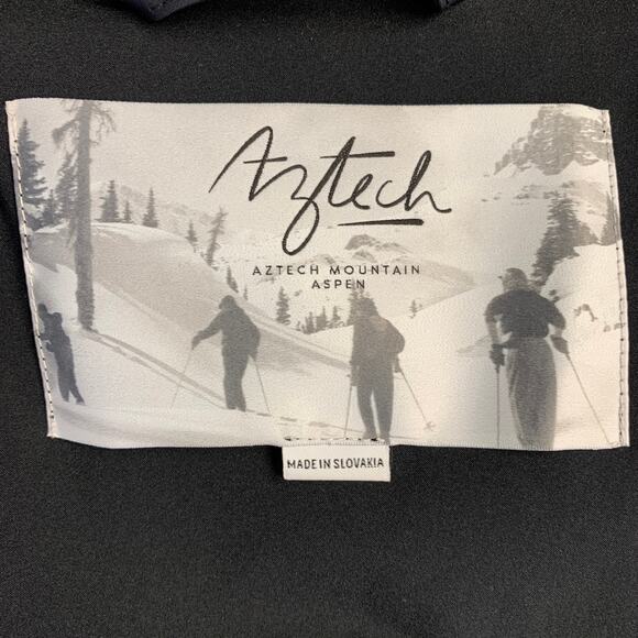 AZTECH Size XXL Black Quilted Polyamide Blend Snaps Coat - Picture 5 of 8